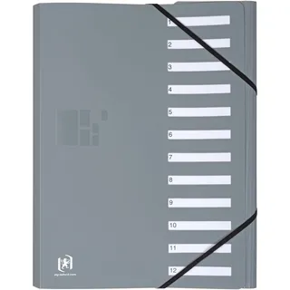 Oxford Ordnungsmappe, DIN A4, aus Kunststoff, grau