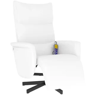 vidaXL Massagesessel mit Fußteil Weiß Kunstleder - Weiß
