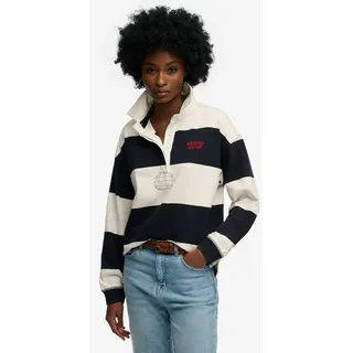 Superdry Heritage Stripe Rugby Langarm-polo - Navy / ecru), - S,