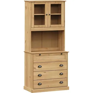 vidaXL Highboard VIGO 80x40x176 cm Massivholz Kiefer - Braun