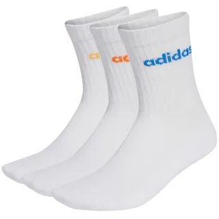 adidas Linear Crew Socken 3er Pack Weiß/Orange 42-45