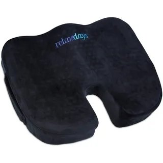Relaxdays Ergonomisches Sitzkissen 40 x 40 cm Schwarz