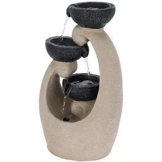 Wasserbrunnen Brunnen Gartenbrunnen Zierbrunnen Deko LED-Beleuchtung 26x21x48 cm