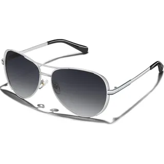 Pilotenbrille Damen Sonnenbrille polarisiert UV Schutz Ledertasche