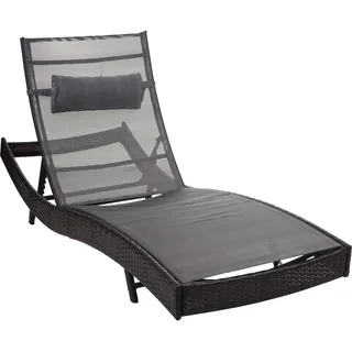 MCW Phoenix Gartenliege 220 x 70 x 88 cm braun meliert