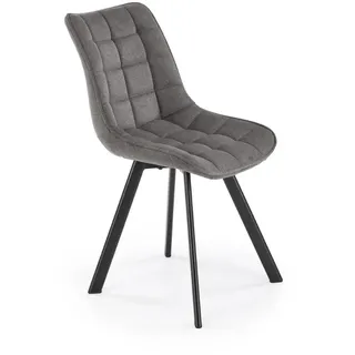 Schalenstuhl K549 46x84x61cm gesteppt für Esszimmer und Küche aschgrau - Grau