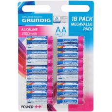 Grundig Alkaline-Batterien AA/Mignon 18 Stück (18 Stk., AA), Batterien + Akkus