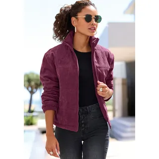 Cordjacke BUFFALO, Damen, Gr. 36, aubergine, Cord, Obermaterial: 100% Polyester. Futter: 100% Polyester. Futter 2: 100% Polyester, unifarben, figurumspielend hüftlang, mit innenliegendem Gummizug, Jacken Cordjacke, Topseller