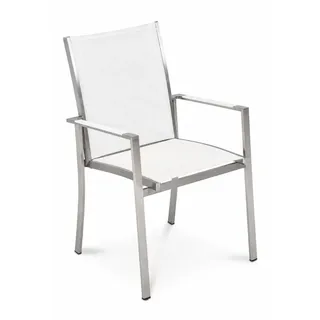 Stapelsessel Mercure weiß - Batyline weiß Armlehne Aluminium