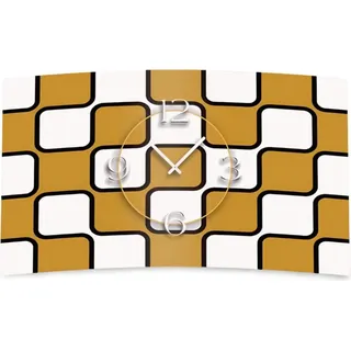 Retro weiß beige Designer Wanduhr modernes Wanduhren Design leise kein ticken dixtime 3DS-0222 - Weiß