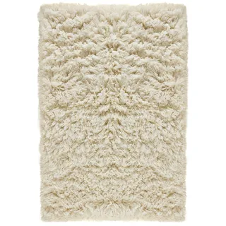 THEKO Alba Uni Wollteppich 70 x 140 cm Beige