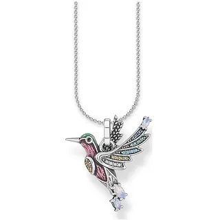 THOMAS SABO Damen Halskette mit Anhänger Vogel 925er Sterlingsilber mit Zirkonia, Größe: ca. 38cm - 42cm, SCKE150288