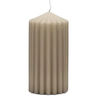 Rivièra Maison Stumpfe Kerze Beige mit Rippen 7 x 13 cm – gerippte Kerze Beige – Rib Pillar Candle – Paraffin