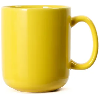 Smilatte 600ml große Tasse, M016 einfache Keramik Porzellan Boss Kaffeetasse Becher Teetasse groß mit Griff für Papa Männer, gelb
