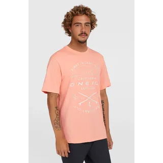 T-Shirt O'NEILL "JACK O'NEILL MUIR T-SHIRT", Herren, Gr. S, rosa (coral pop), Obermaterial: 100% Baumwolle, Rundhals, Shirts T-Shirt, mit auffälligem Branding auf der Vorderseite, Kurzarm-Design