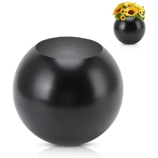 Runde Vase, Nordischer Stil Moderne Edelstahl Blumenvase, Deko Vase Im Runden Design, Elegante Dekovase Für Wohnzimmer, Ball Vase 14cm Black, Blumenvase Für Wohnkultur, Tulpenvase Für Ornament