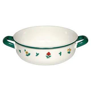 Bauernschüssel 18 cm, COUNTRY, Emaille, weiß mit Streublumen