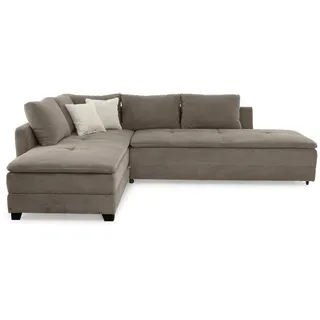 luma-home Eckcouch Cord 2-Sitzer Braun