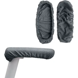 kwmobile 2x Hülle für Bürostuhl Armlehne - Bezug Husse Cover - Schutzhülle abnehmbar Schoner universal - in Dunkelgrau