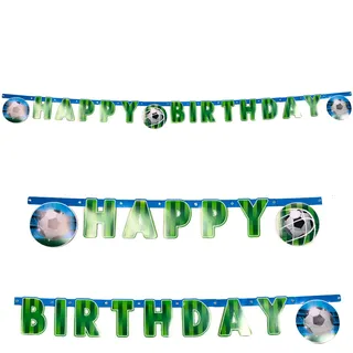 Procos - Geburtstagsgirlande Happy Birthday Fußball Soccer Fans Party aus FSC-Papier, PR93751