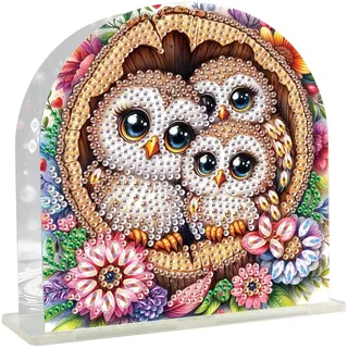 DCIDBEI Diamant Painting Serviettenhalter Serviettenhalter Freistehender Tischtuchspender Servietten Rahmen Servietten Halter Diamond Painting Serviettenspender Serviettenständer Eule