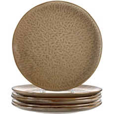 Bild Matera Keramik-Teller 6-er Set, spülmaschinengeeignete Speise-Teller, Essteller mit Glasur, 6 runde Steingut-Teller, Ø 27 cm beige,