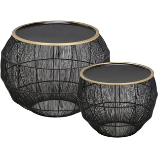 Mirrors and More »Mika« schwarz, H:41cm, Tische, Beistelltisch