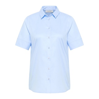 Cover Shirt Bluse in hellblau unifarben