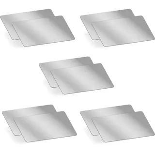 MAGATI Handspiegel - doppelseitiges, ultraflaches, kompakter Spiegel aus Kunststoff für Geldbörse und Tasche, Kleiner Kosmetikspiegel, Schminkspiegel 8x4.5cm, 10 Stück