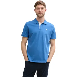 Tom Tailor Herren Basic Piqué Poloshirt, 11356 - Sapphire Blue, S EU