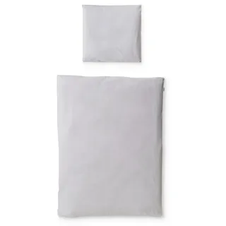 Ehrenkind® Bettwäsche-Set Renforcé | 100% Bio-Baumwolle | Standard 100 by Oeko-TEX | 200x135cm + 80x80cm Hellgrau | Bettwäsche 135x200