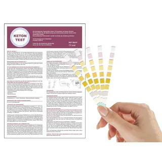 One+Step Premium Ketone Teststreifen 5 Stück I Zusätzliche Kontrolle von pH und Glukose I Keto Test I Stoffwechselkontrolle für Ketose I Keton Test mit Referenzfarbkarte