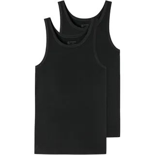 SCHIESSER Herren, Gr. 8, 2 Pack Unterhemd Ohne Arm - 95/5 organisch katoenen onderhemd met smalle bandjes Unterw sche, schwarz, XXL EU
