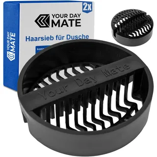 Haarsieb für Dusche, 2 Stück, in Schwarz, kompatibel mit Viega Tempoplex ab Baujahr 2006 bis heute, Ersatz Tauchrohr Haarfänger Dusche für Modell 6961.96, 582 951, Haarfilter Siebeinsatz Ablauf Siphon