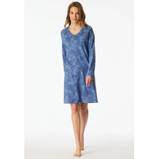 Nachthemd UNCOVER BY SCHIESSER "Uncover Nightwear", Damen, Gr. 42, N-Gr, blau (899, blau), Single Jersey, Obermaterial: 100% Baumwolle, bequem kniefrei, V-Ausschnitt, Kleider Nachthemd, Baumwolle, Single Jersey-Qulität, V-Neck, weich, atmungsaktiv