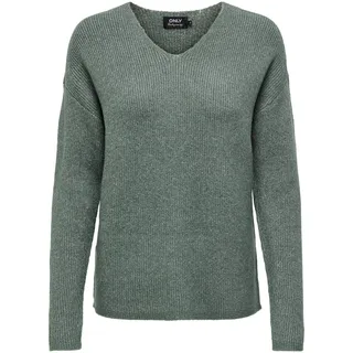 Only Damen ONLCAMILLA V-Neck L/S Strickpullover KNT 15204588, Laurel Wreath/Detail:Melange,M