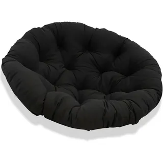 JIcloun Papasansessel Kissen 160cm, Stuhlkissen für Papasan Chair, Wasserdicht Dicke Bodenkissen Rund Groß, Runde Ersatzpolster für Hängesessel Rattansessel Korbsessel Outdoor Gartenmöbel Schwarz