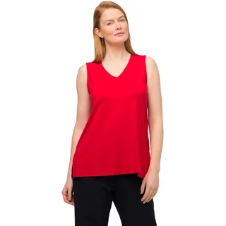 Ulla Popken Damen Basic-top mit V-ausschnitt T Shirts, Salsa, 50-52 EU