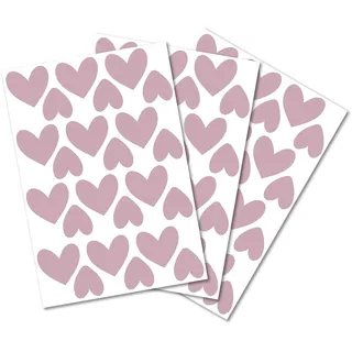 Y014 Herzen Set Wandtattoo Aufkleber Herz Dekor Sticker für Kinderzimmer Babyzimmer (Rosa)