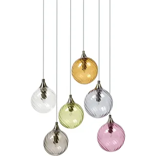 BELIANI Pendelleuchte Bunt aus Glas mit Kugelschirmen 6-flammig Retro Stil Modernes Design Wohnzimmer Esszimmer Hängelampe Hängeleuchte - Bunt
