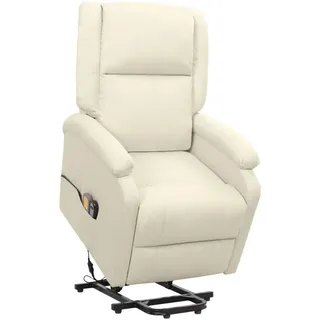 vidaXL Massagesessel mit Aufstehhilfe Creme Stoff