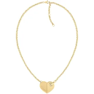 Tommy Hilfiger Jewelry Gliederhalskette für Damen aus Edelstahl mit einem Herz-Anhänger - Erhältlich aus Gold oder Silber