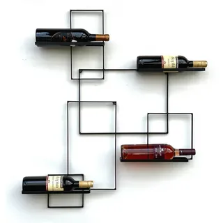 DanDiBo Ambiente Weinregal 75 x 90 x 10 cm Schwarz