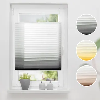 Plissee K-HOME "Farbverlauf Sunrise" Gr. 40, grau (grau, weiß), B:30cm H:130cm, Obermaterial: 100% Polyester, Plissees, Plissee, Topseller