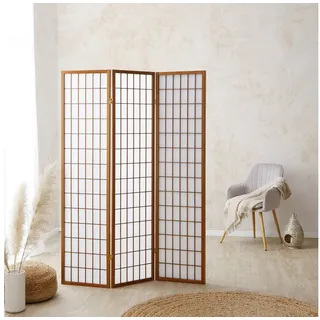 Homestyle4u Paravent Raumteiler 3 4 5 6 teilig Trennwand Shoji Faltbar Braun - Gr.: onesize