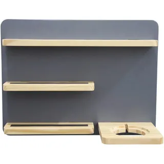 Ben'n'jen Regal für Toniebox und Figuren , Grau, Naturfarben , Holz , Kiefer , vollmassiv , 4 Fächer , 40x30x15 cm , Fsc, Reach, Bsci , Typenauswahl, Toniebox und tonies®-Figuren kompatibel , Wohnzimmer, Regale, Wandregale