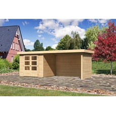 Bild Askola 3 Gartenhaus inkl. Anbau 2.8m + Rück- und Seitenwand natur (77727)