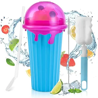 DAZZTIME Slush Becher Silikon Squeeze Cup Slush Eis Becher | zum Kneten Smoothie Pinch Ice Cup DIY Slushy Maker Cup Gefrorene Maker Smoothie Becher Sommer-Slush Cupfür Leckeres Slush Eis