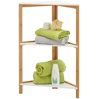 Xora Badezimmerregal , Naturfarben, Weiß , Holz, Holzwerkstoff , Bambus , massiv , 38x80x38 cm , Badezimmer, Badezimmerregale, Badregale