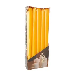 Papstar Leuchterkerzen, Hochwertige Spitzkerzen für eine gemütliche Stimmung, 1 Packung = 10 Stück, goldgelb